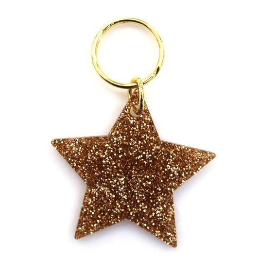 Gold Glitter Star Keychain - Favorite Little Things Co