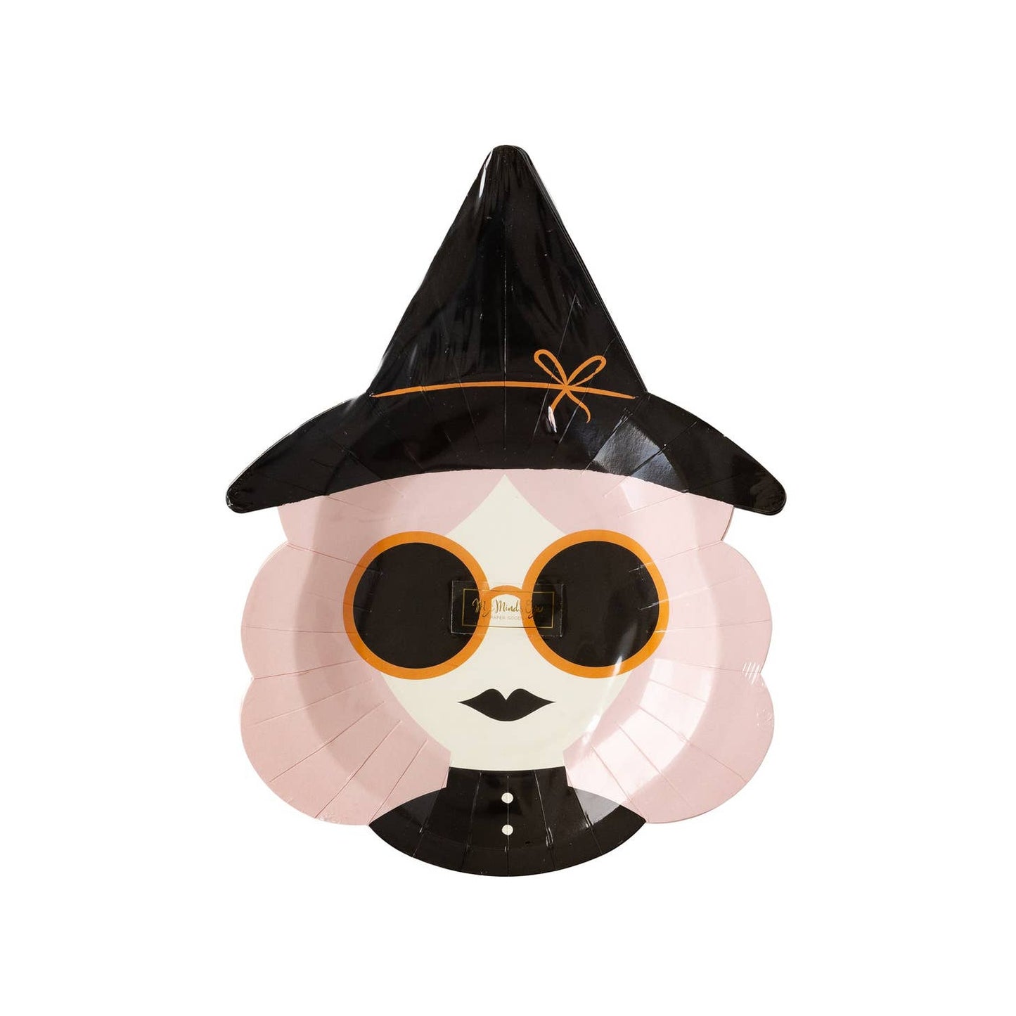 Hey Pumpkin Pink Witch Shaped Paper Plates