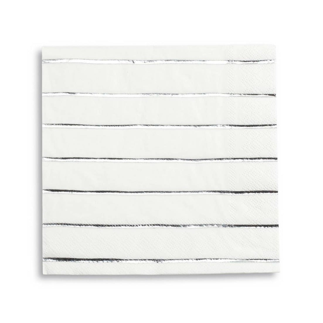 Frenchie Striped Silver Large Napkins - Favorite Little Things Co
