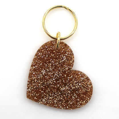 Gold Glltter Heart Keychain - Favorite Little Things Co