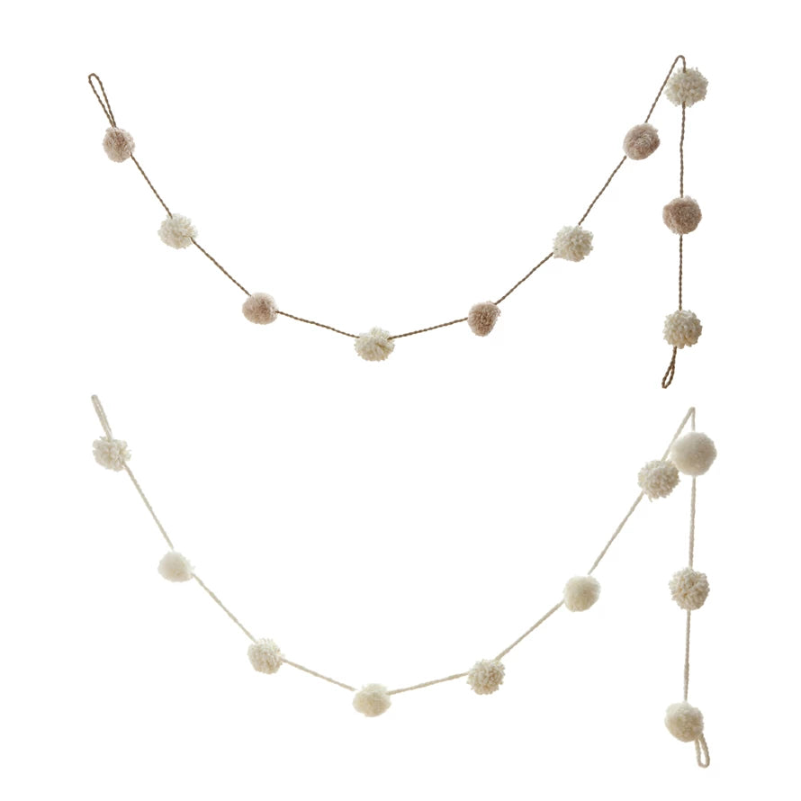 Pom Pom Garland Cream