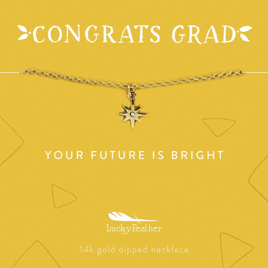 Your Future is Bright Grad Necklace by Favorite Little Things - Graduation Gift Ideas