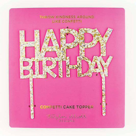 Glittery Happy Birthday Cake Topper - Favorite Little Things Co