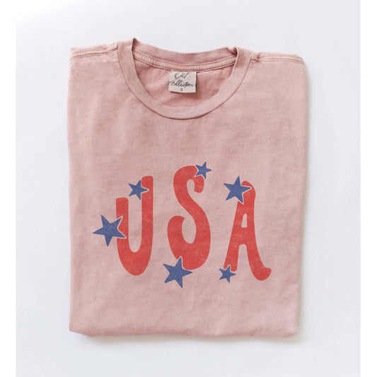 USA Graphic Tee Pink