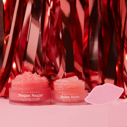 NCLA Beauty Pink Champagne Lip Care Set + Lip Scrubber