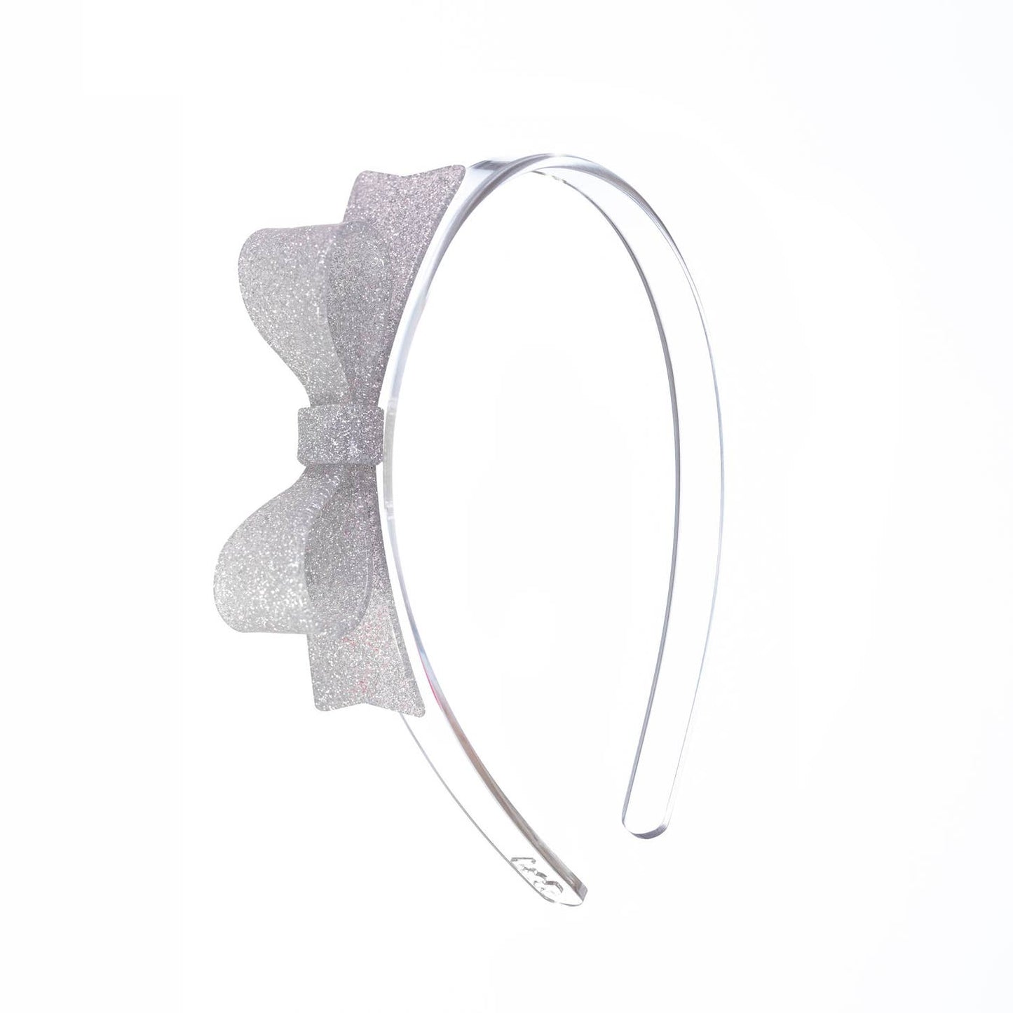 Little Girl Silver Glitter Bow Headband