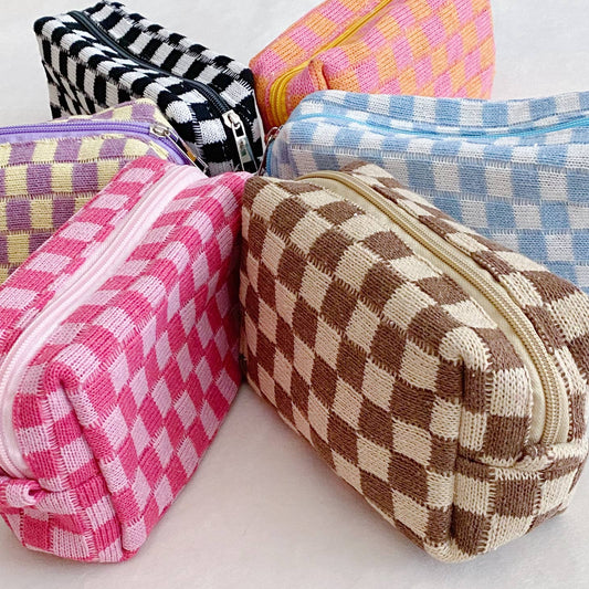 Check Yourself Checkered Cosmetic Bag - Multiple Colors - Favorite Little Things Co